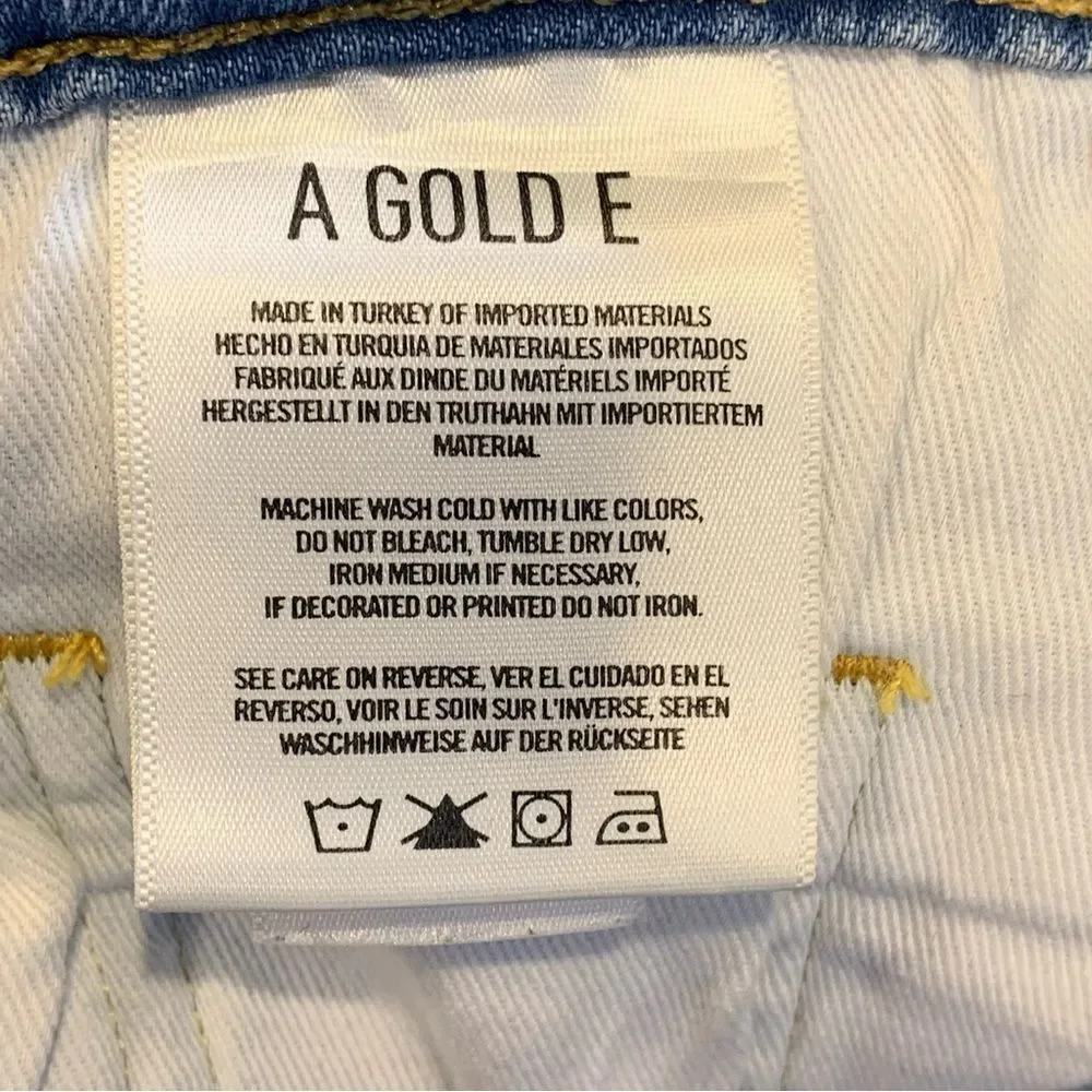 AGOLDE Isabel Slim Boyfriend jeans in a blue distressed wash Size 29